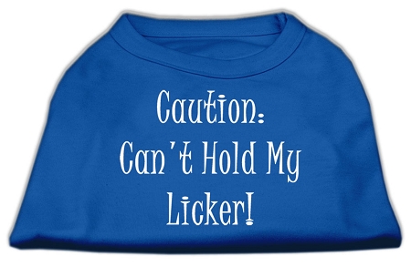 Can't Hold My Licker Screen Print Shirts Blue Med